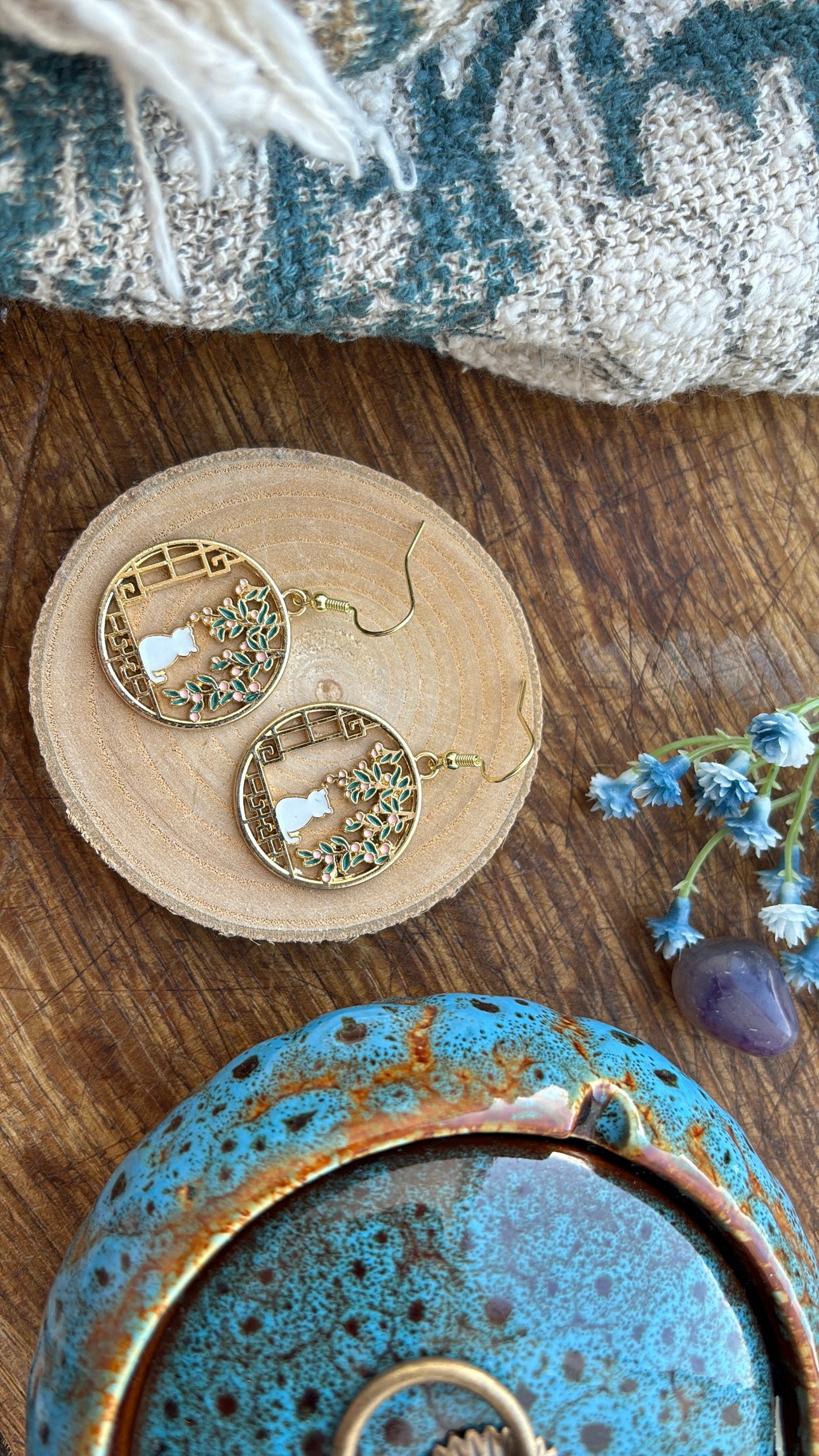 Blossom Cat Earrings