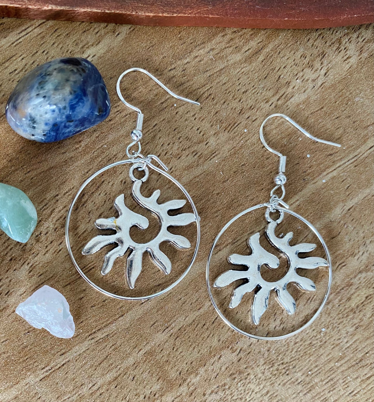 Silver Spiral Hoops