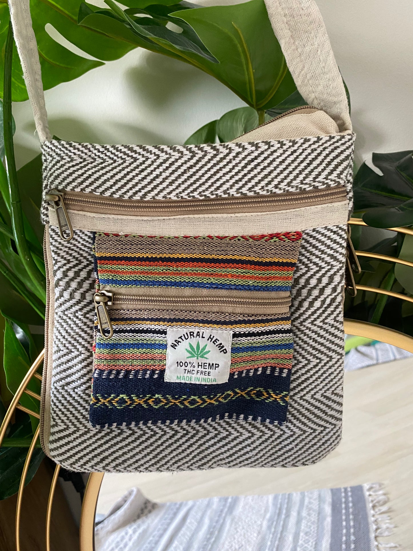 Natural Hemp Side Satchel