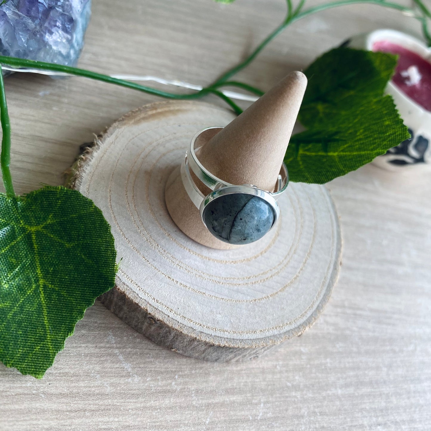 Grey Agate Men’s Ring