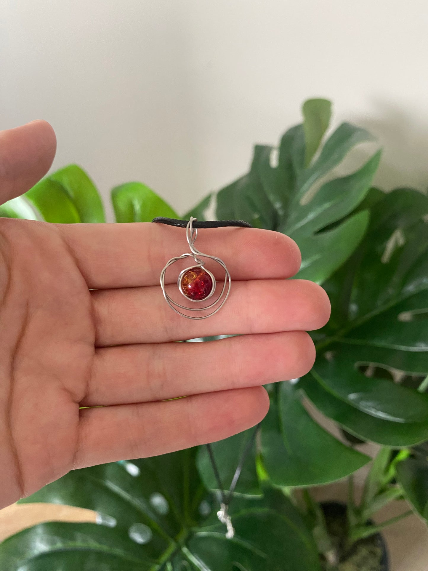Recycled Wire Red Bead