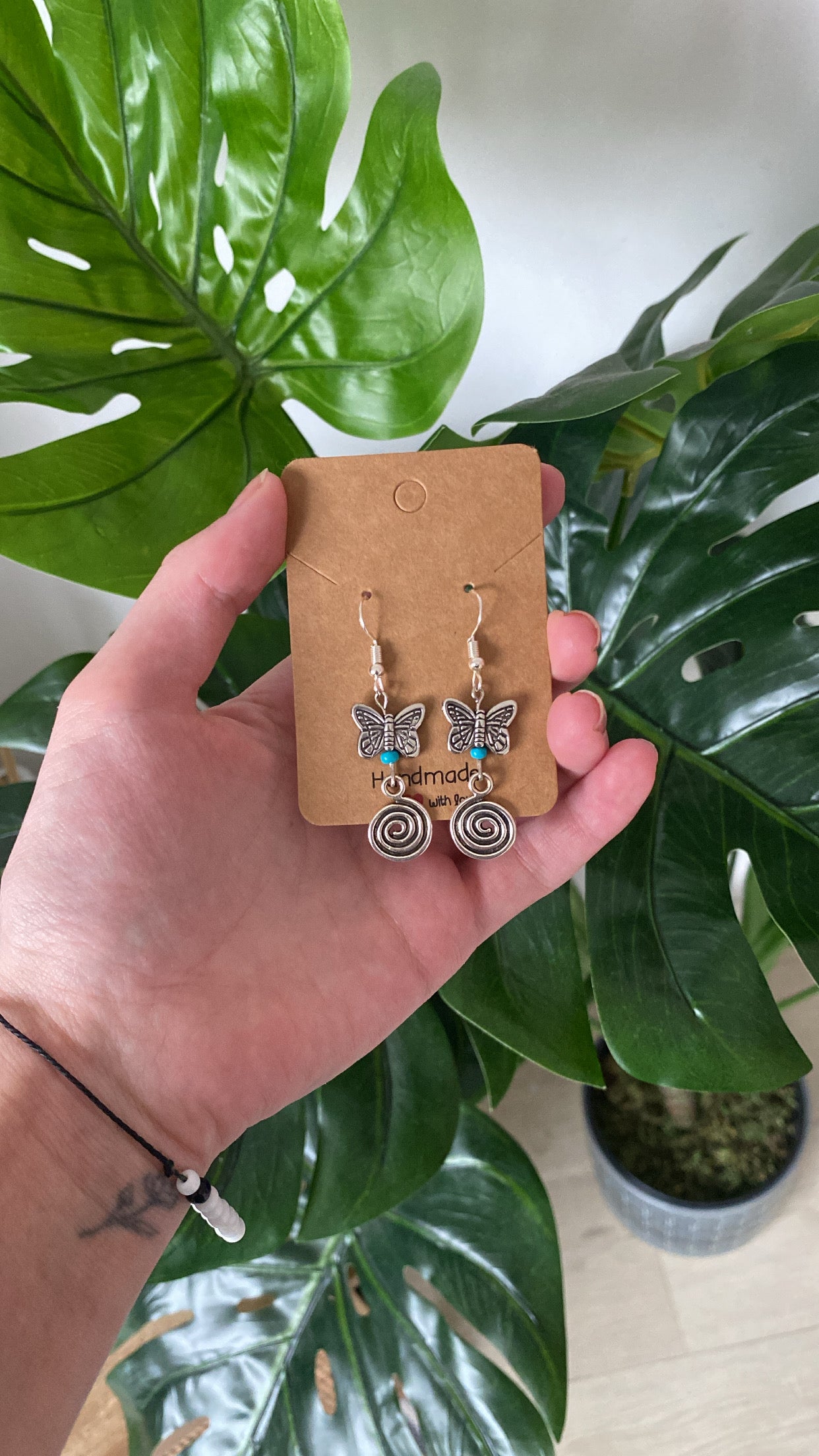 Butterfly Spiral Earrings