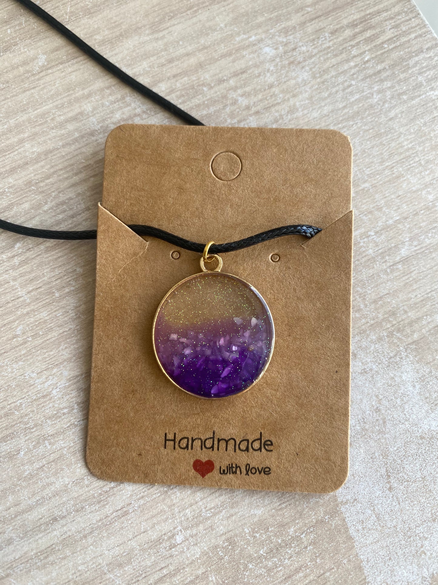 Purple Glitter Resin Gold