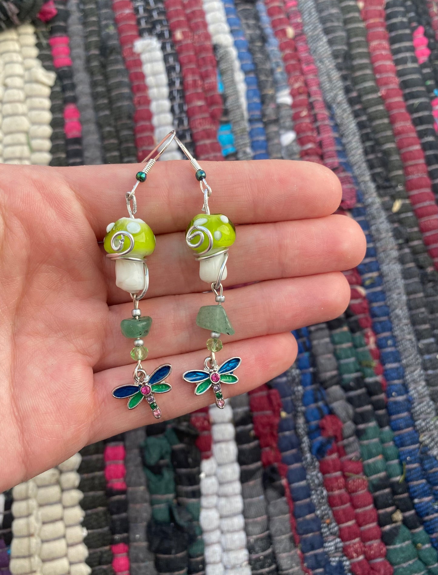 Green Aventurine Dragonfly Mushroom