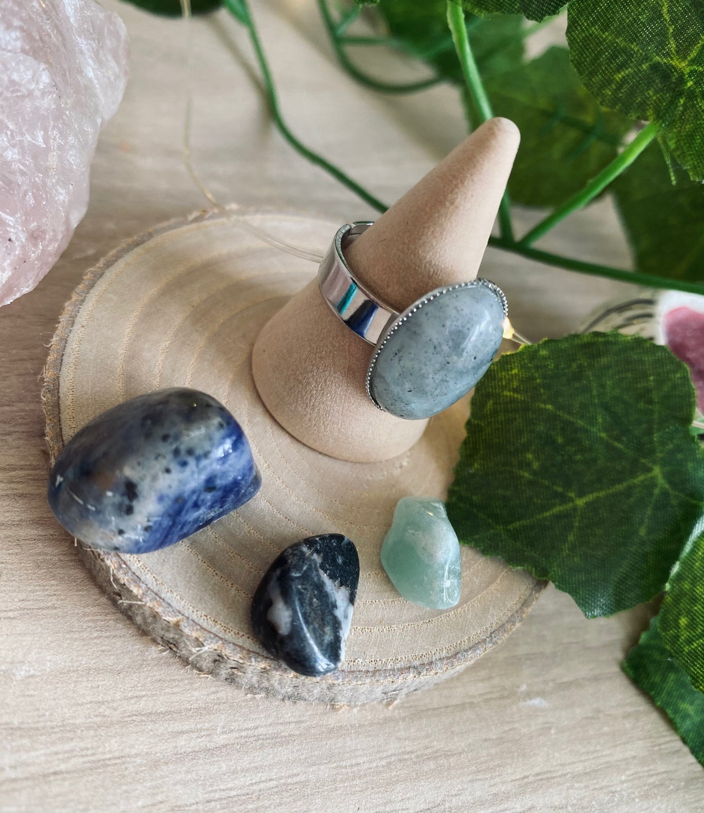 Tourmalinated Quartz Ring
