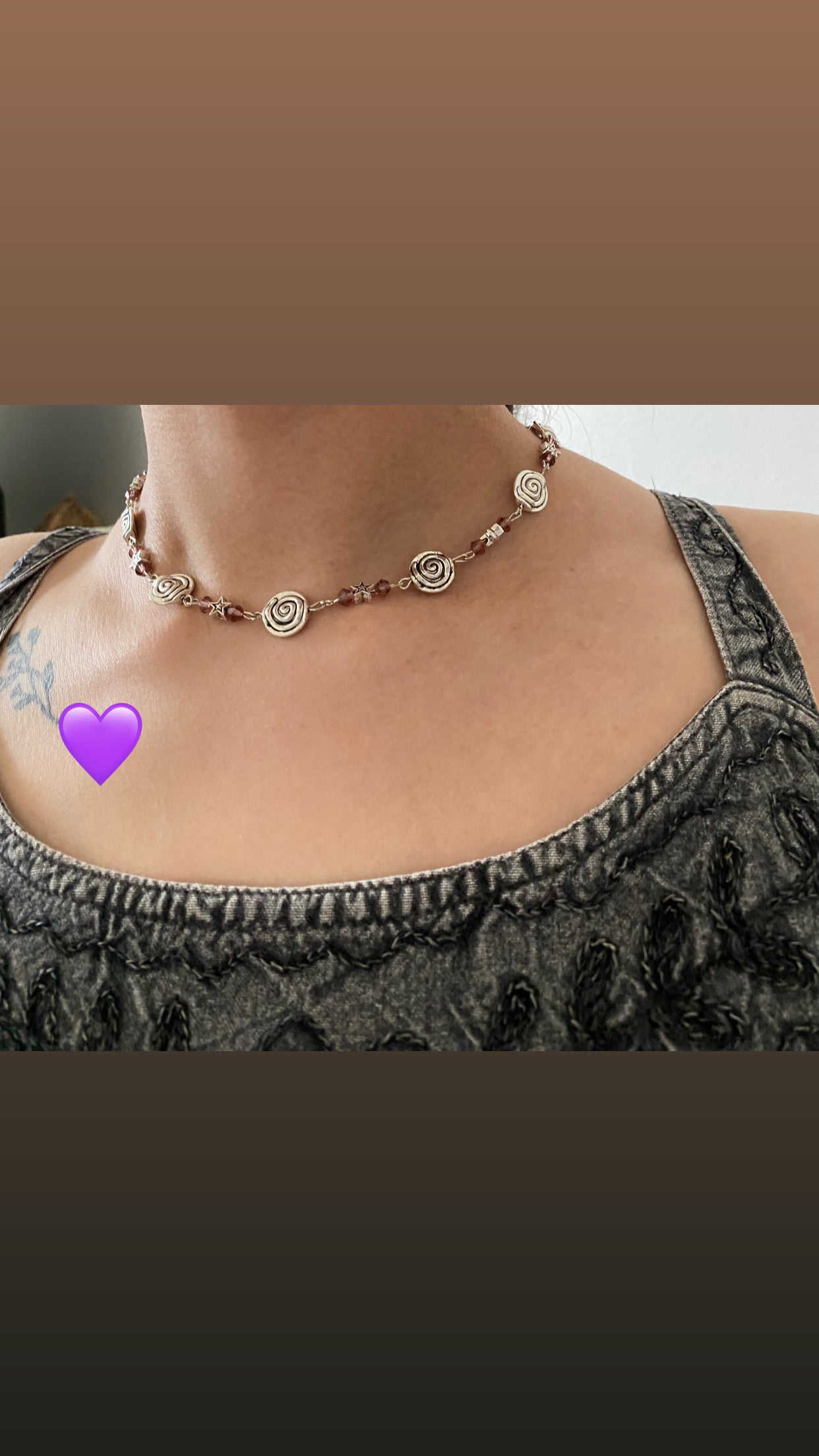 Choker Style Purple Stars And Earrings Set