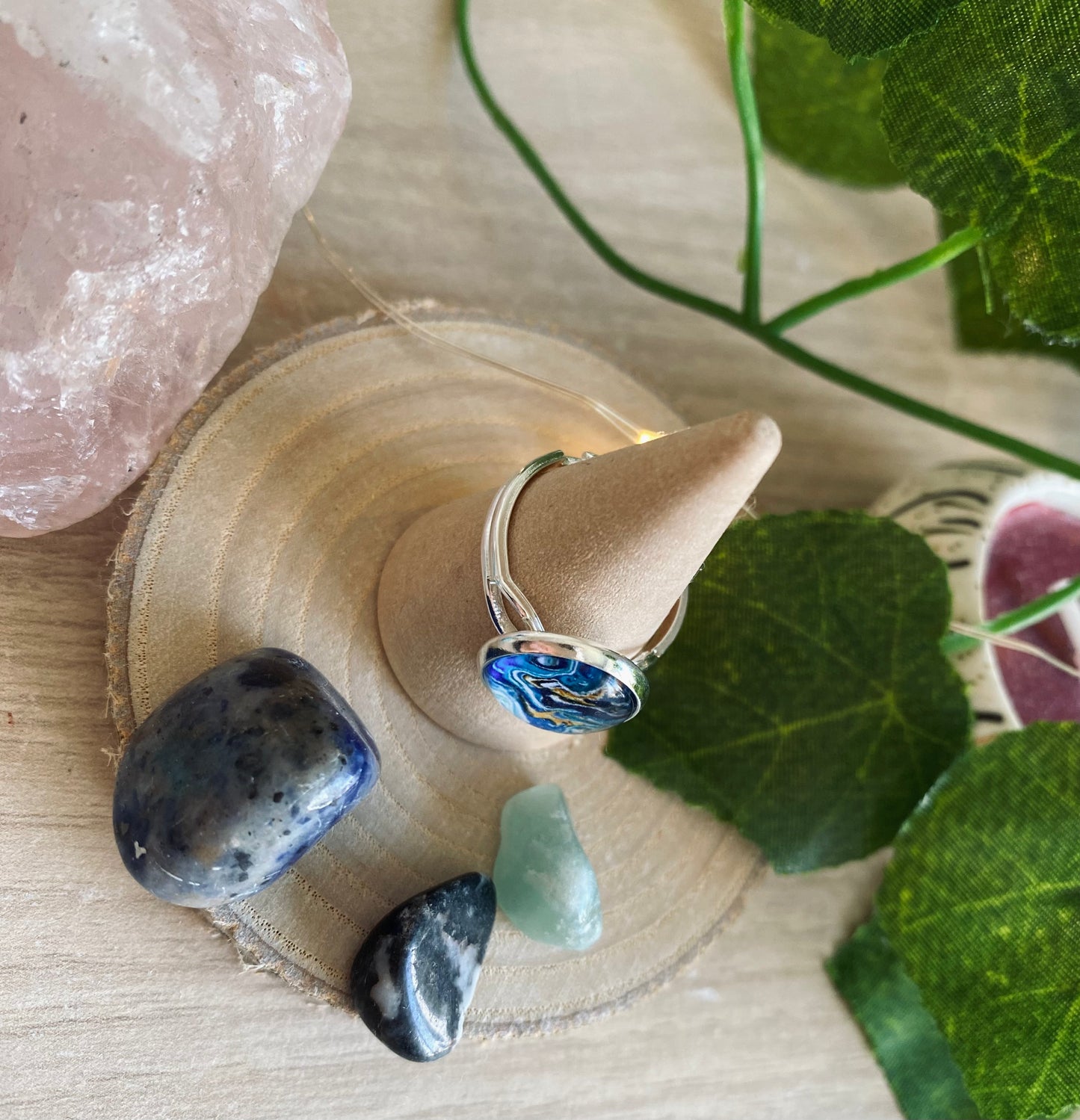 Marble Ring Blue #3