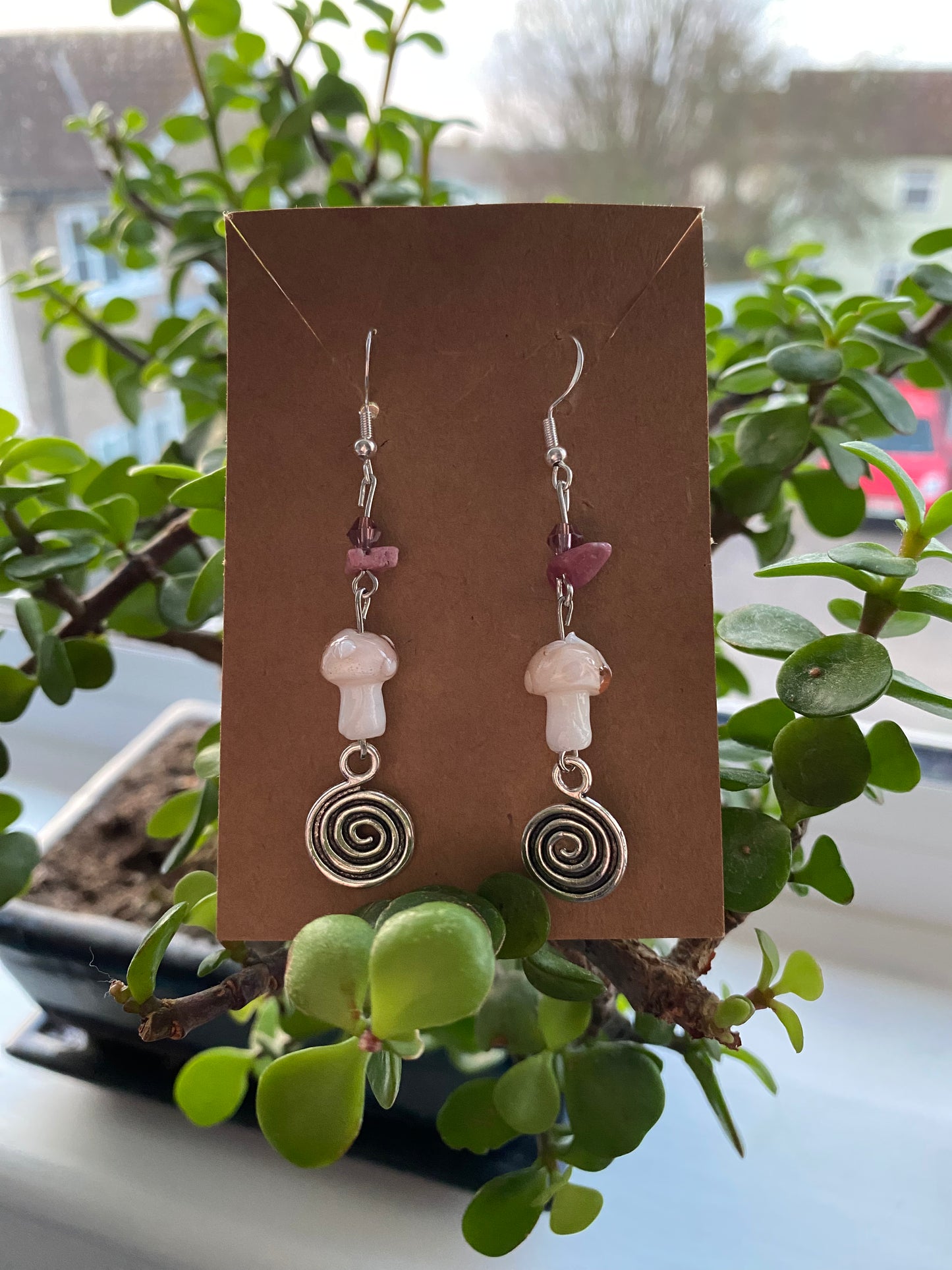 Mushroom Crystal Earrings