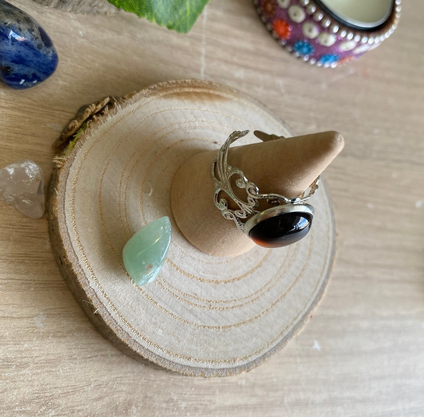 Tigers Eye Vine Band Ring