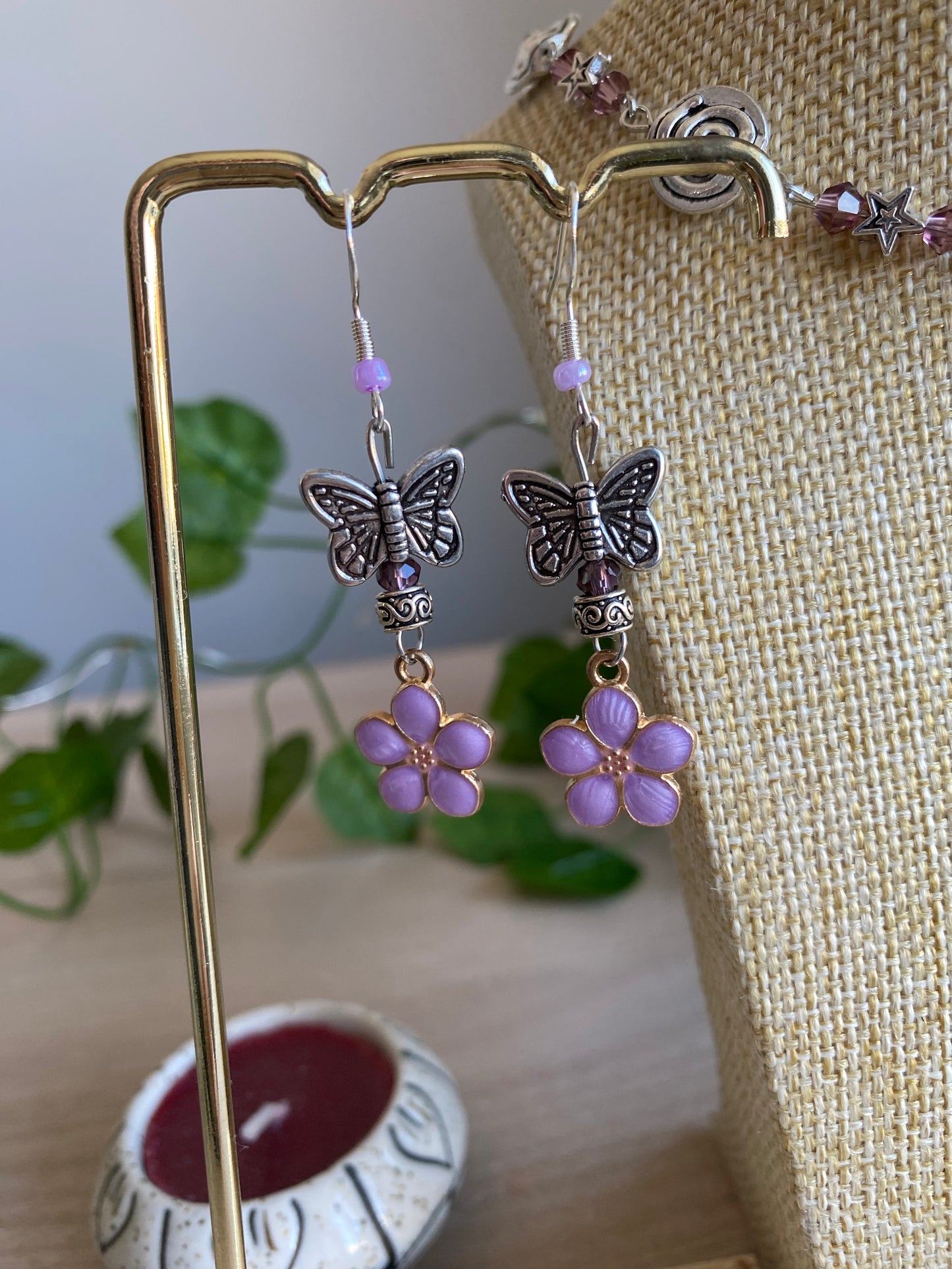 Lilac Butterfly Earrings
