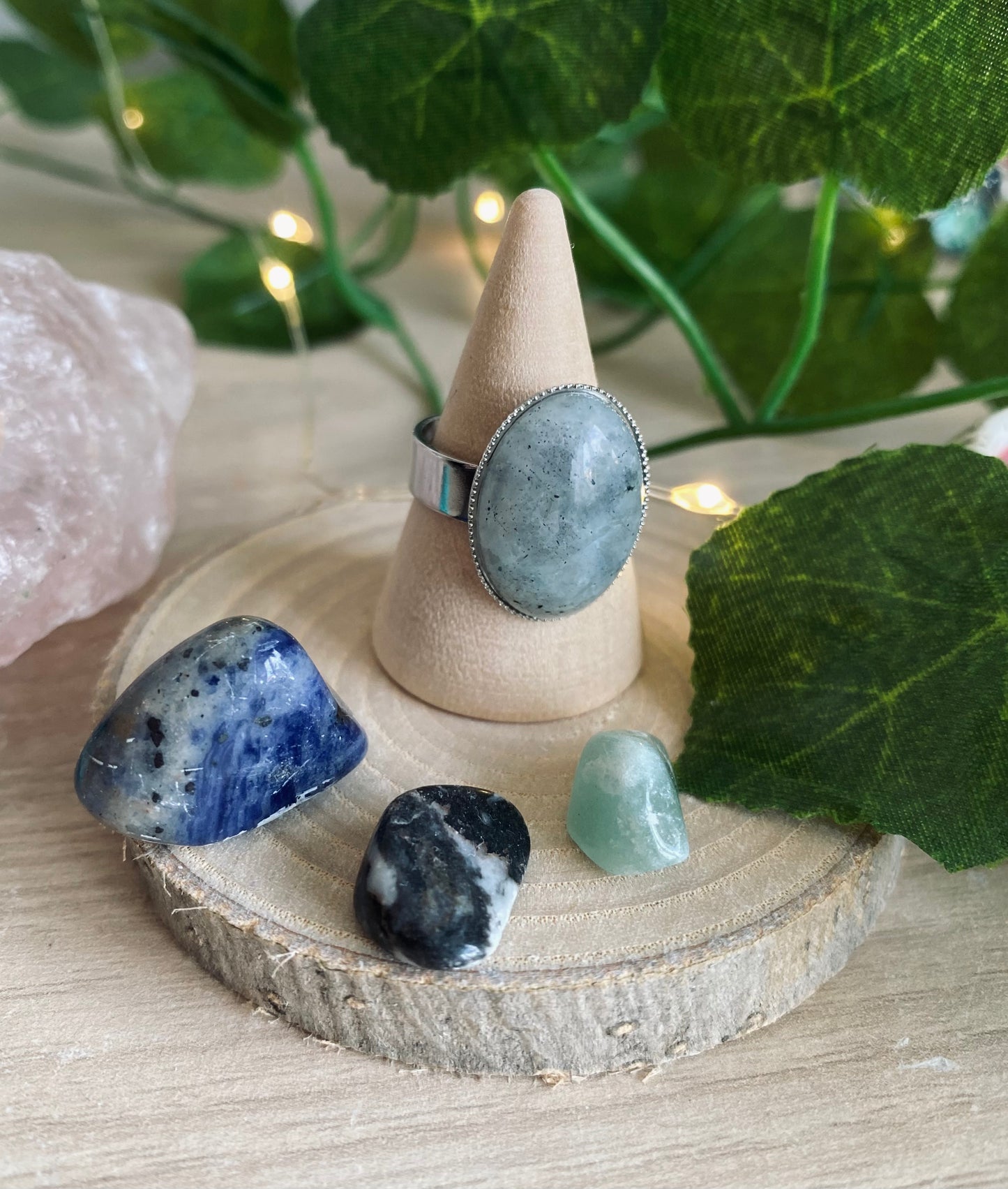 Tourmalinated Quartz Ring
