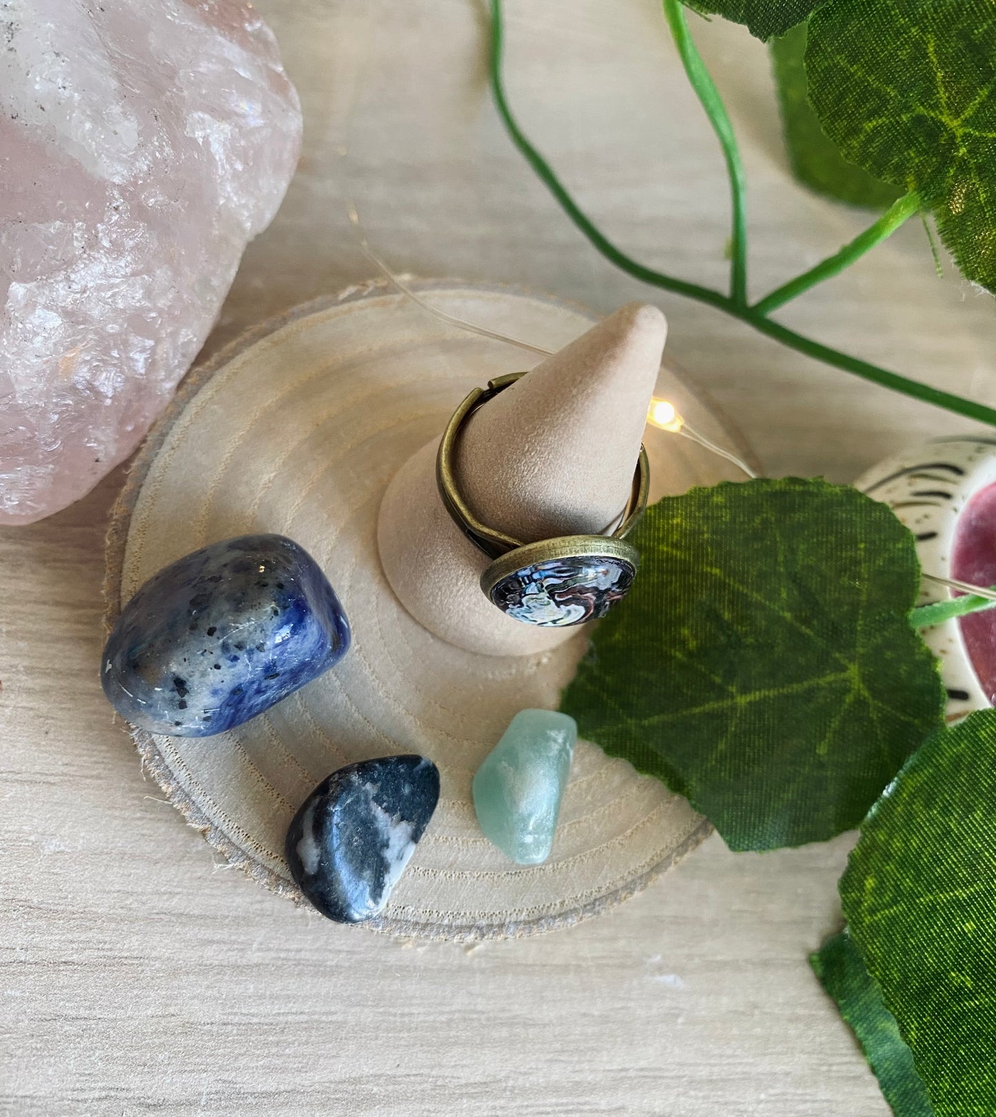 Antique Bronze Mixed Marble Ring