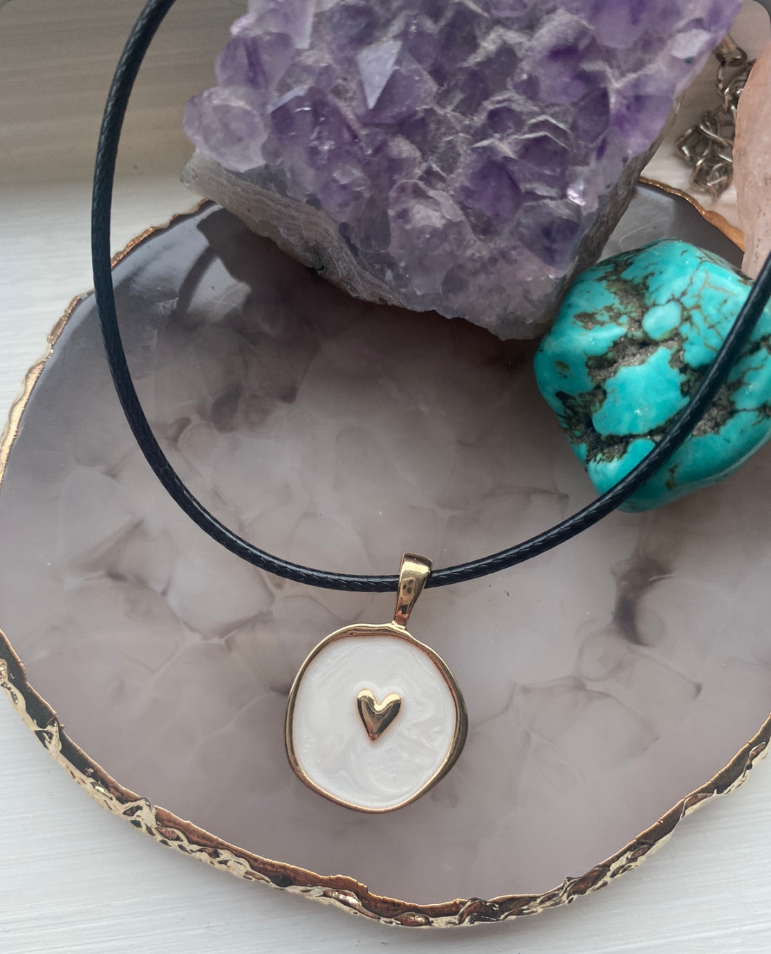 Gold Heart Resin