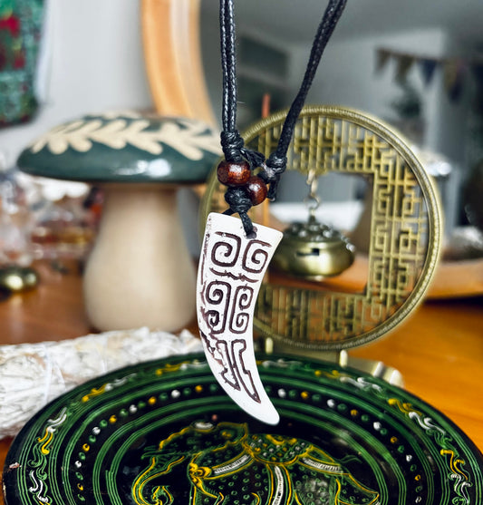 Wooden Tooth Design Necklace