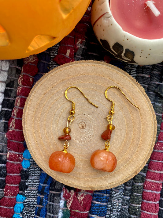 Aragonite & Red Jasper Pumpkin