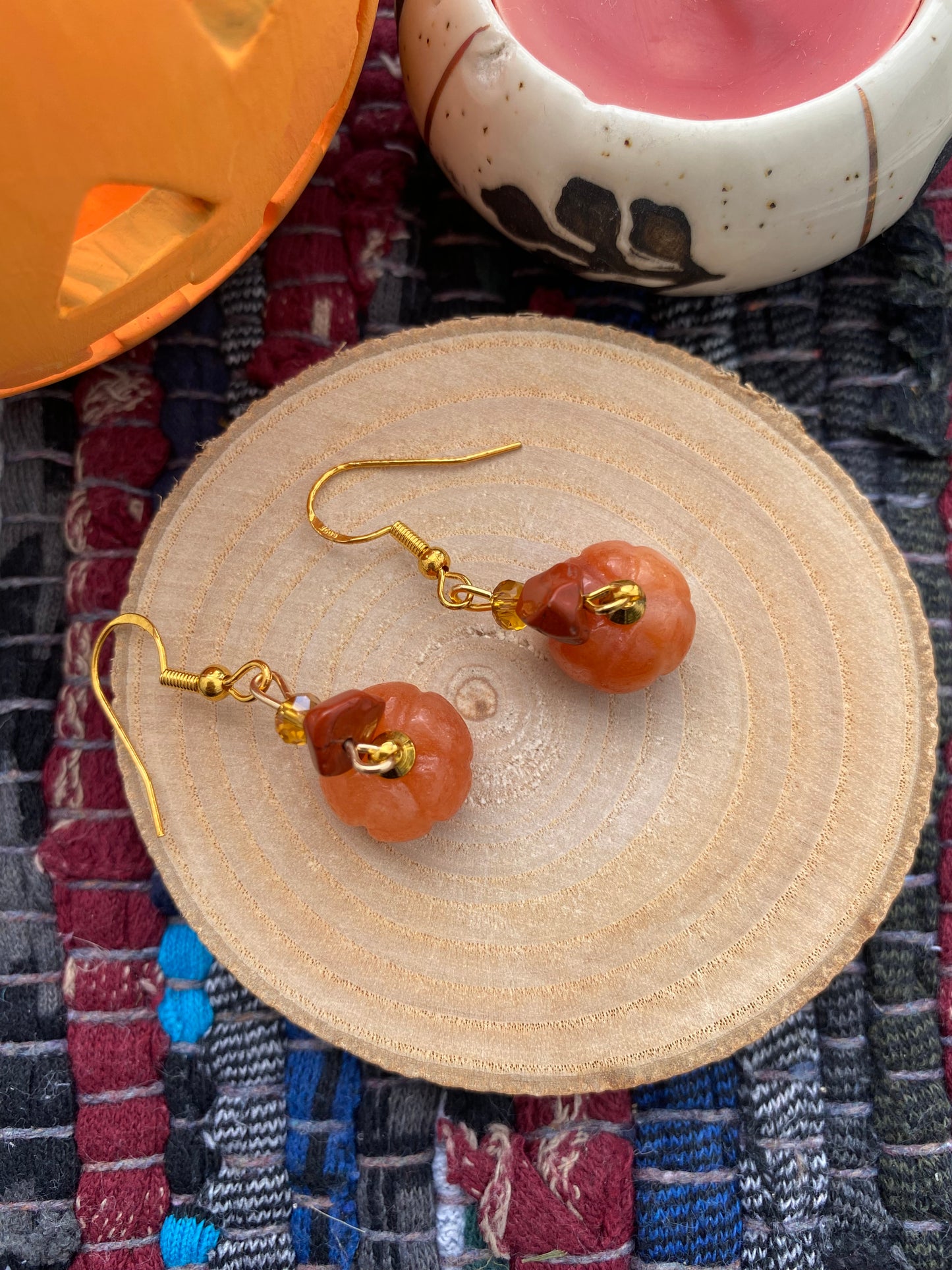 Aragonite & Red Jasper Pumpkin