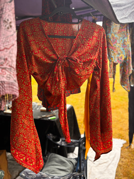Boho red top