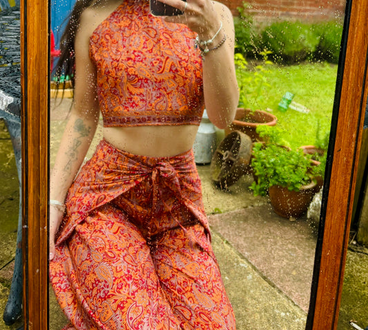 Orange/Red Halterneck Set