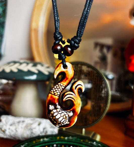 Wooden Turtle Necklace