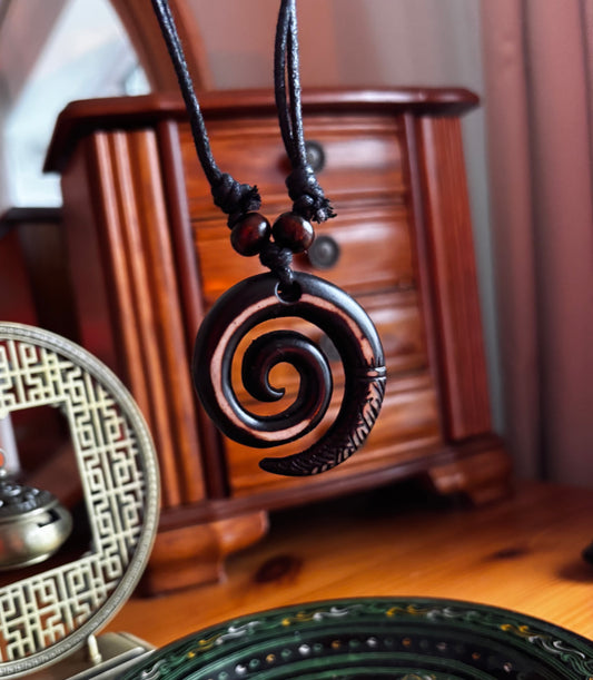 Wooden Spiral Necklace