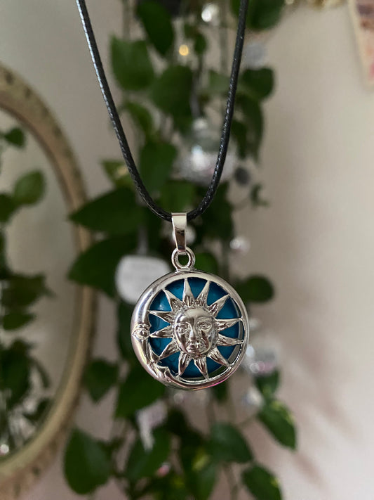 Turquoise Crystal Sun & Moon