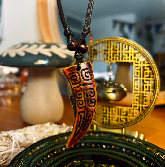 Wooden Tooth Design Necklace