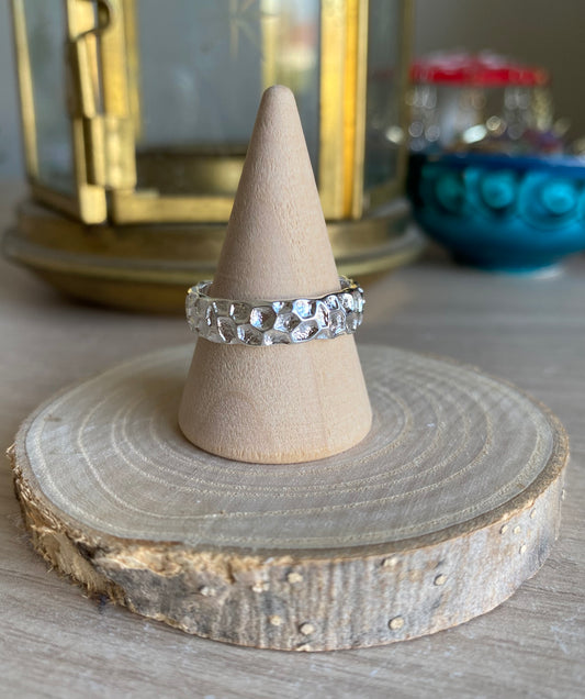 925 Silver Stone Texture Ring