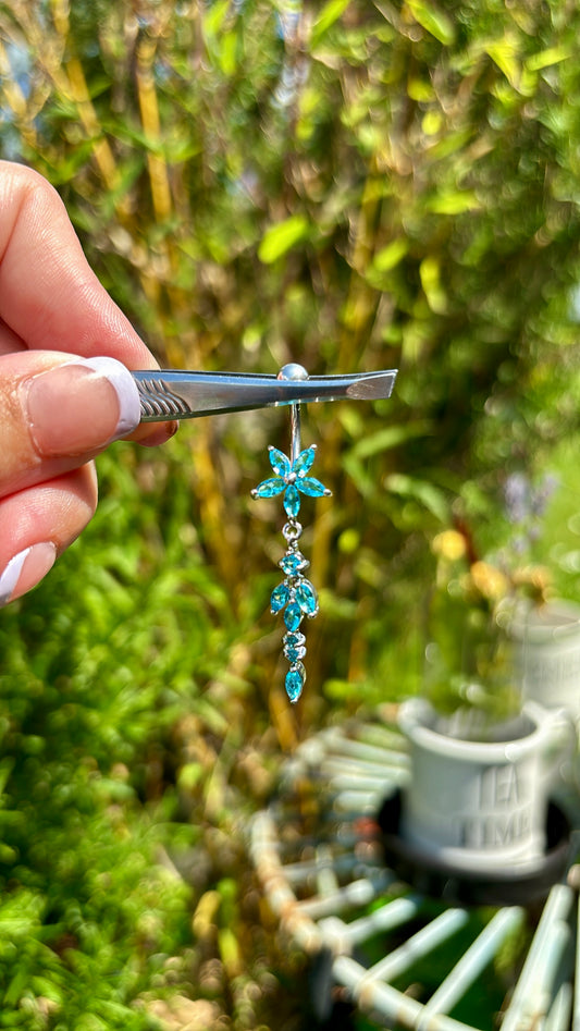 Blue Zircon Belly Bar