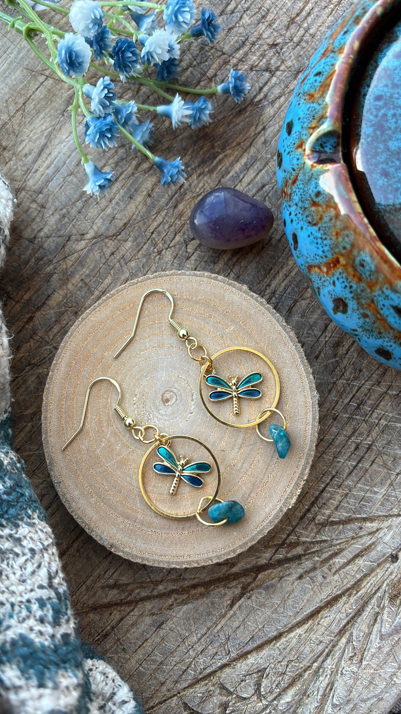 Turquoise Azurite Dragonfly