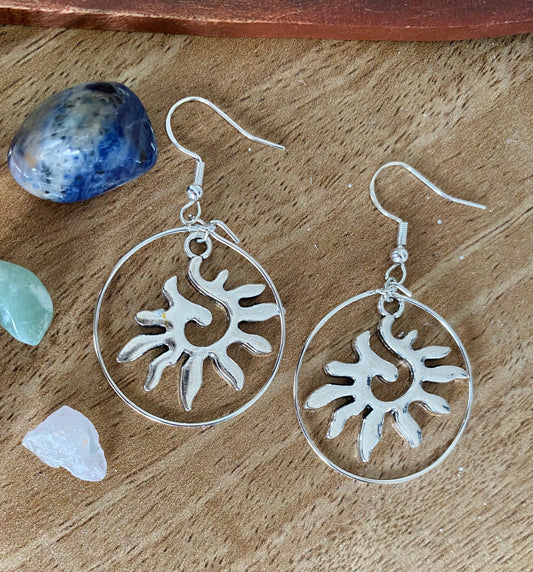 Silver Spiral Hoops