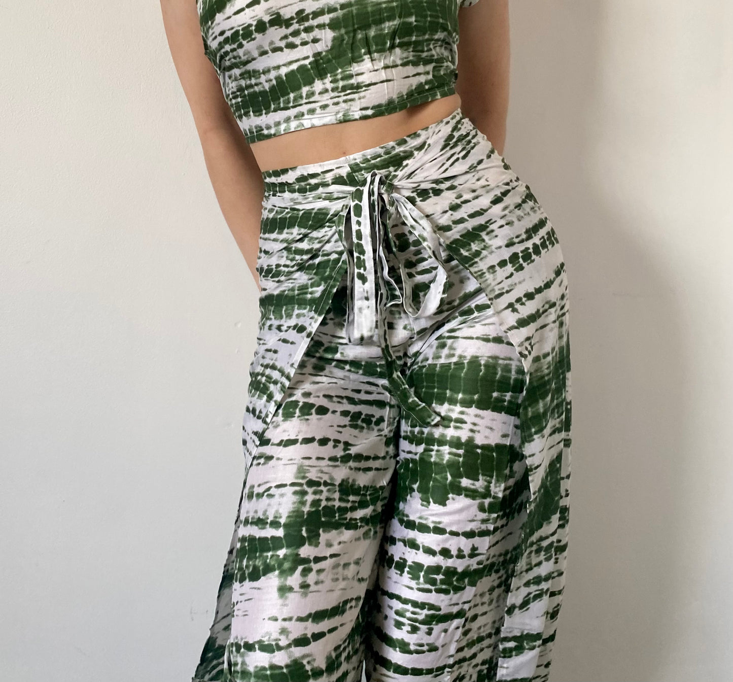 Green Tye Dye Style Halter neck Set