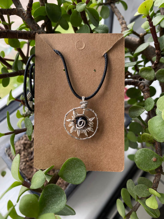 Wire Wrapped Black Sun