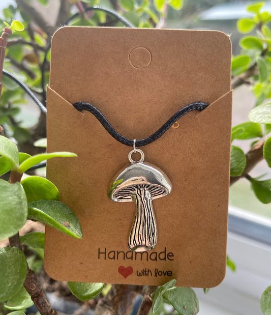 Silver Mushroom Necklace