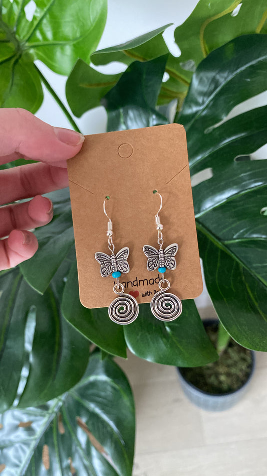Butterfly Spiral Earrings