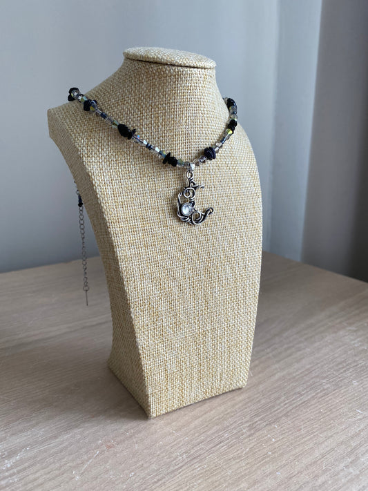 Silver Moon Choker Necklace