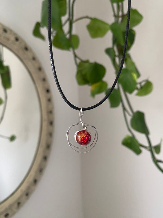 Recycled Wire Red Bead