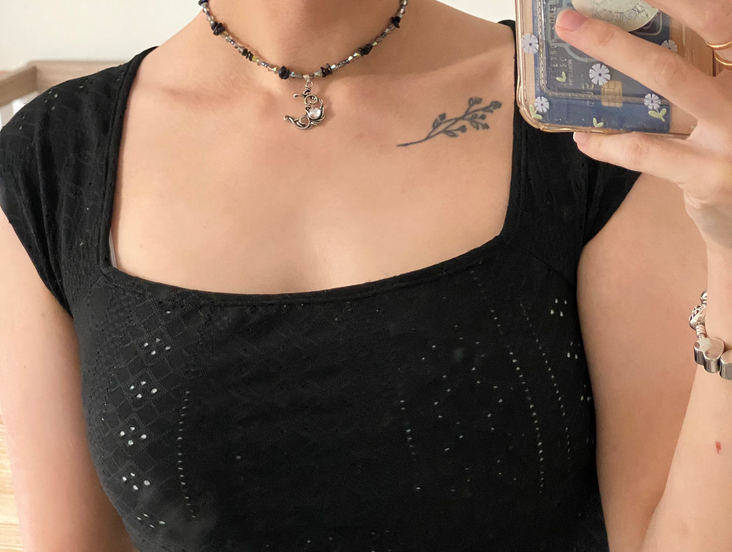Silver Moon Choker Necklace