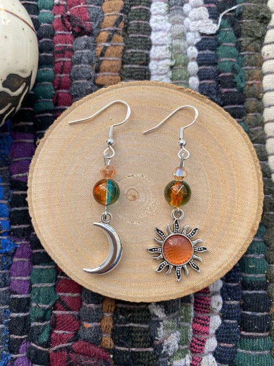 Orange Turquoise Sun And Moon