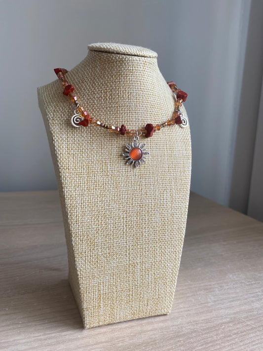 Red Jasper Sun Necklace
