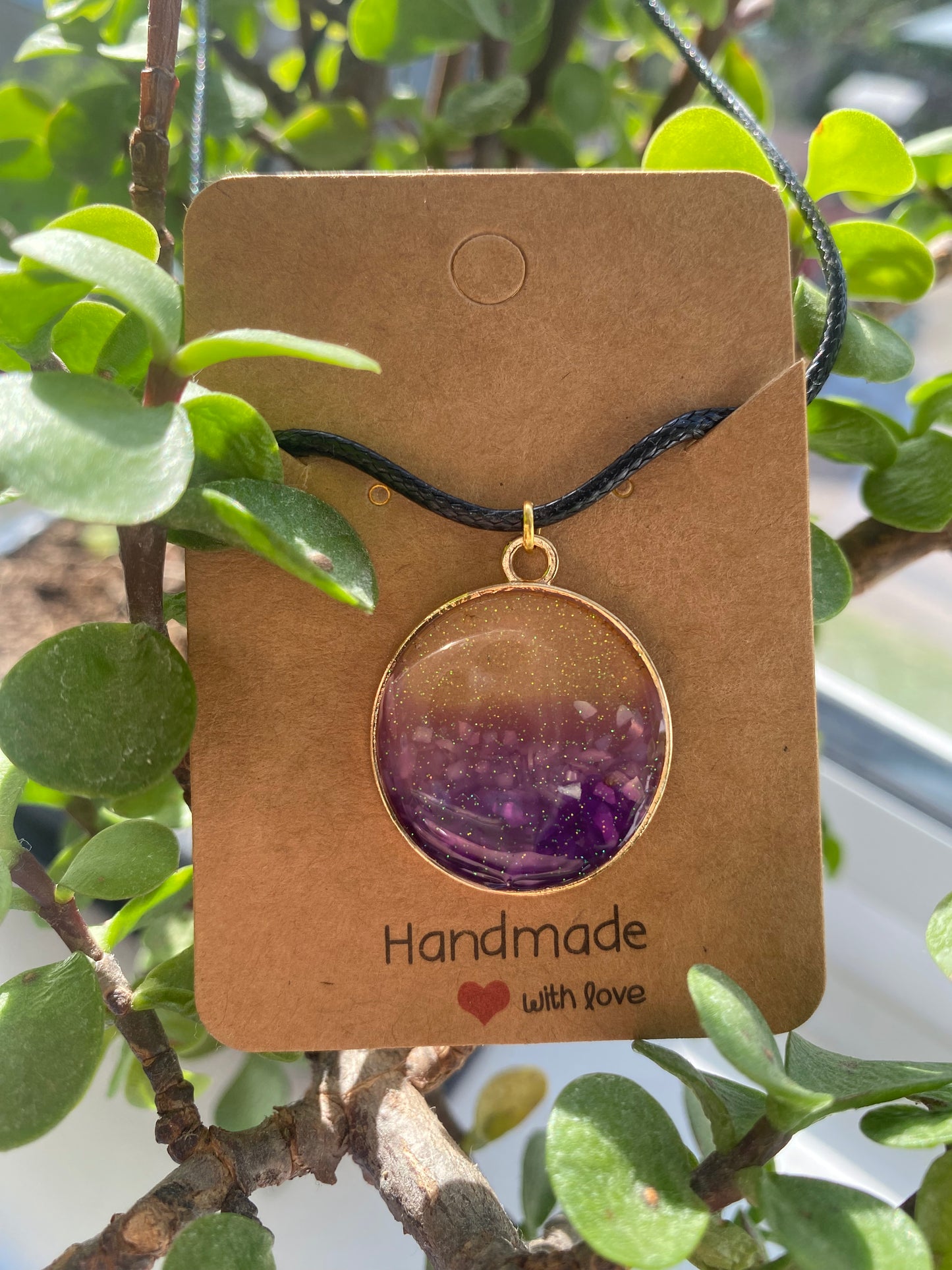 Purple Glitter Resin Gold