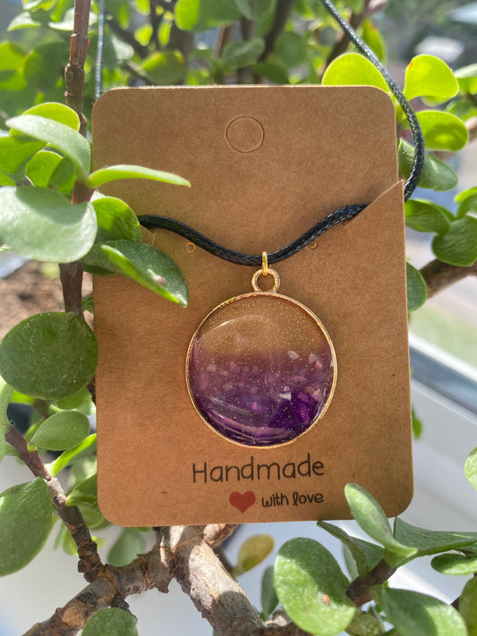 Purple Glitter Resin Gold