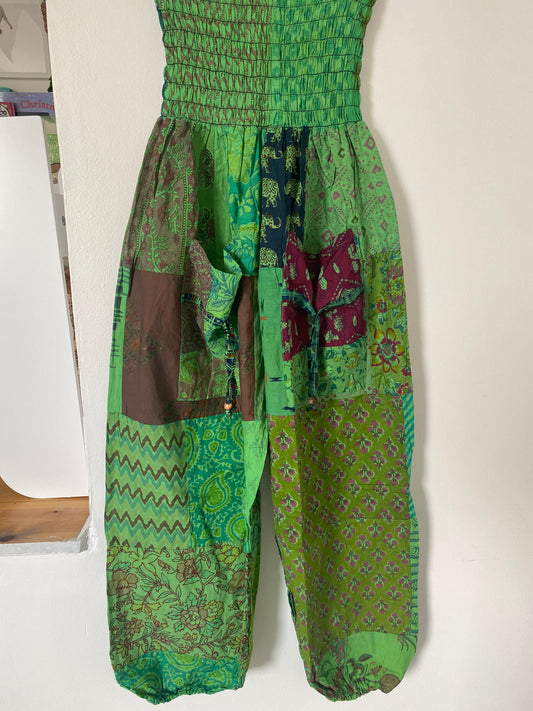Green Patchwork Harem
