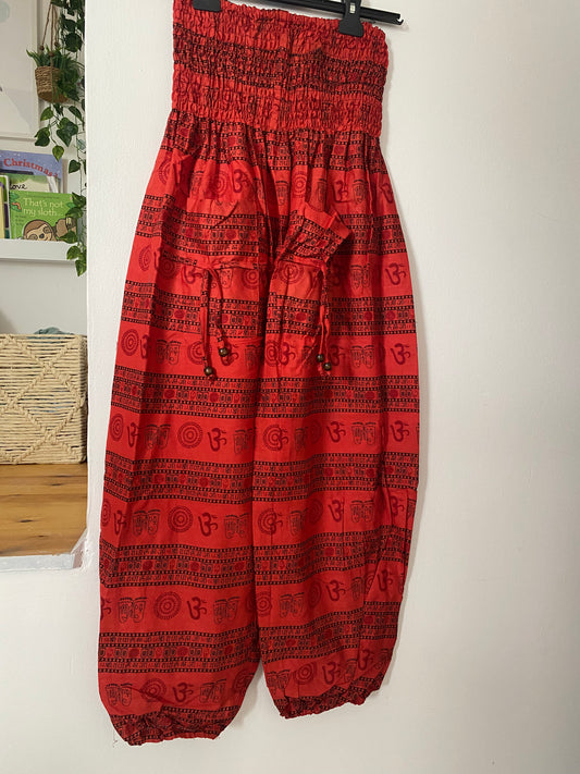 Red Om Harem Pants