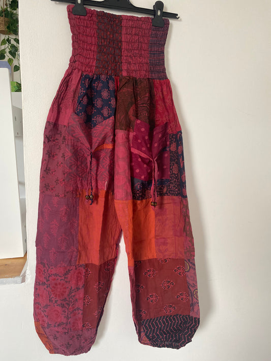 Burgundy Patchwork Harem