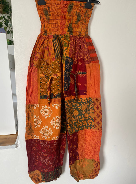 Orange Patchwork Harem