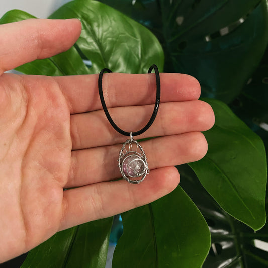 Reworked Wire Wrapped Lilac Bead
