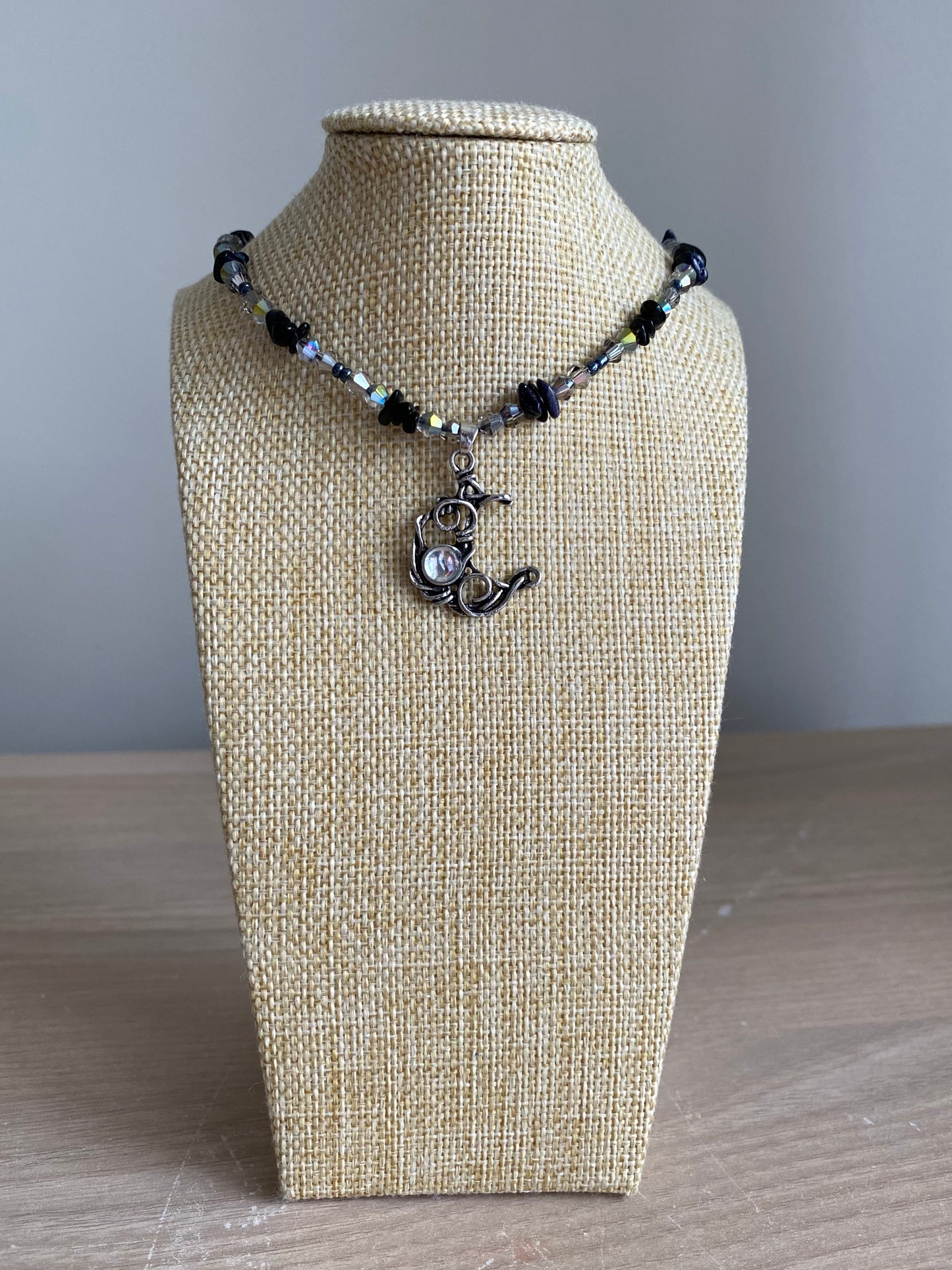 Silver Moon Choker Necklace