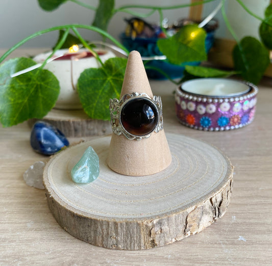Tigers Eye Vine Band Ring