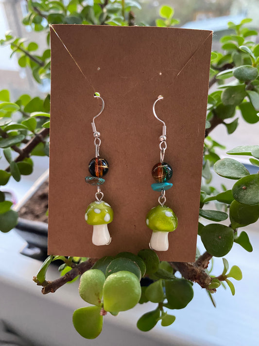 Mushroom Crystal Earrings