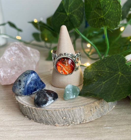 Vine Marble Red Ring